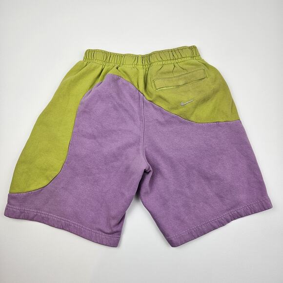 Nike Men Sportswear Color Clash Knit Sweat Shorts Men's S Green/Purple Fleece - Picture 5 of 11